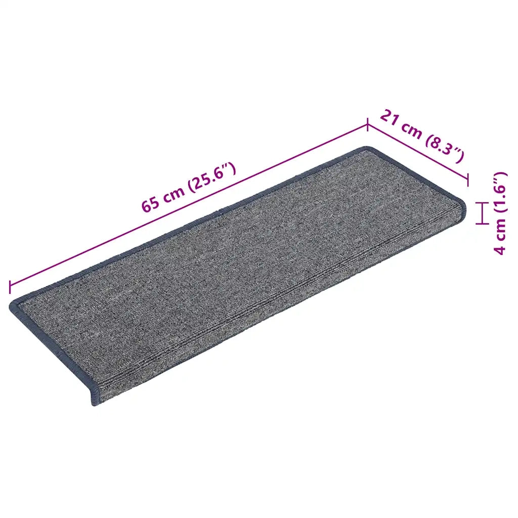 Tappetini per scale 30 pz 65x21x4 cm Grigio chiaro e blu con bordo rettangolare