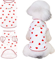 Abbigliamento per cani e gatti - T-shirt estivo elastico senza maniche a cuoricini - Cappotto carino per cani, chihuahua, shih tzu e yorkshire terrier - Abbigliamento per gatti (M)