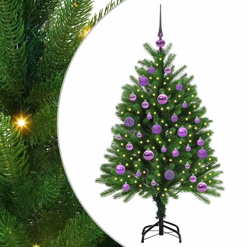 Albero di Natale | Decorazioni natalizie con 150 LED con supporto Verde 120 cm PE