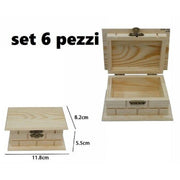 Trade Shop - Set 6 Scatole Box Astuccio In Legno Decoupage Portagioie Cofanetto 53377a -