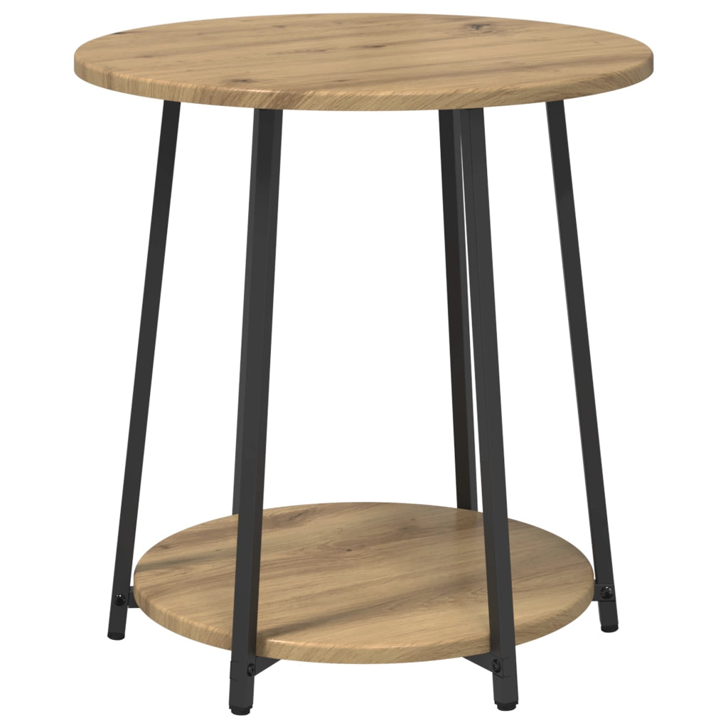 Set di 2 Tavolini  in Rovere Artigianale con Legno Ingegnerizzato e Metallo