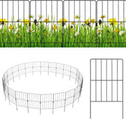 Recinzione da Giardino in Metallo 15/25 Pezzi, 60 cm di Altezza, Set Recinzione per Cani ed Aiuole, Recinto Decorativo Resistente ed Antiruggine, 33 x 60 cm (25 Pezzi)