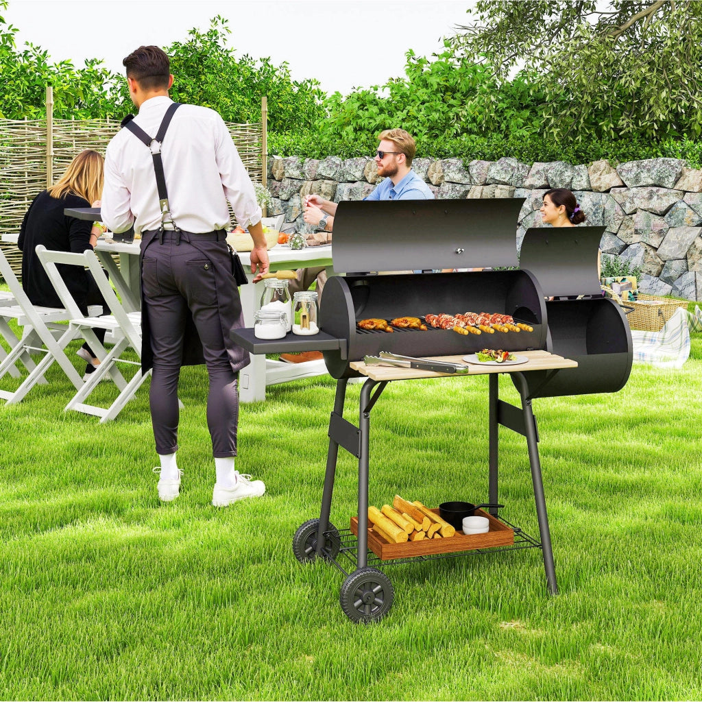 Barbecue a Carbone con Affumicatore ¨C zephmum ¨C Nero, Acciaio, 124x53x104 cm