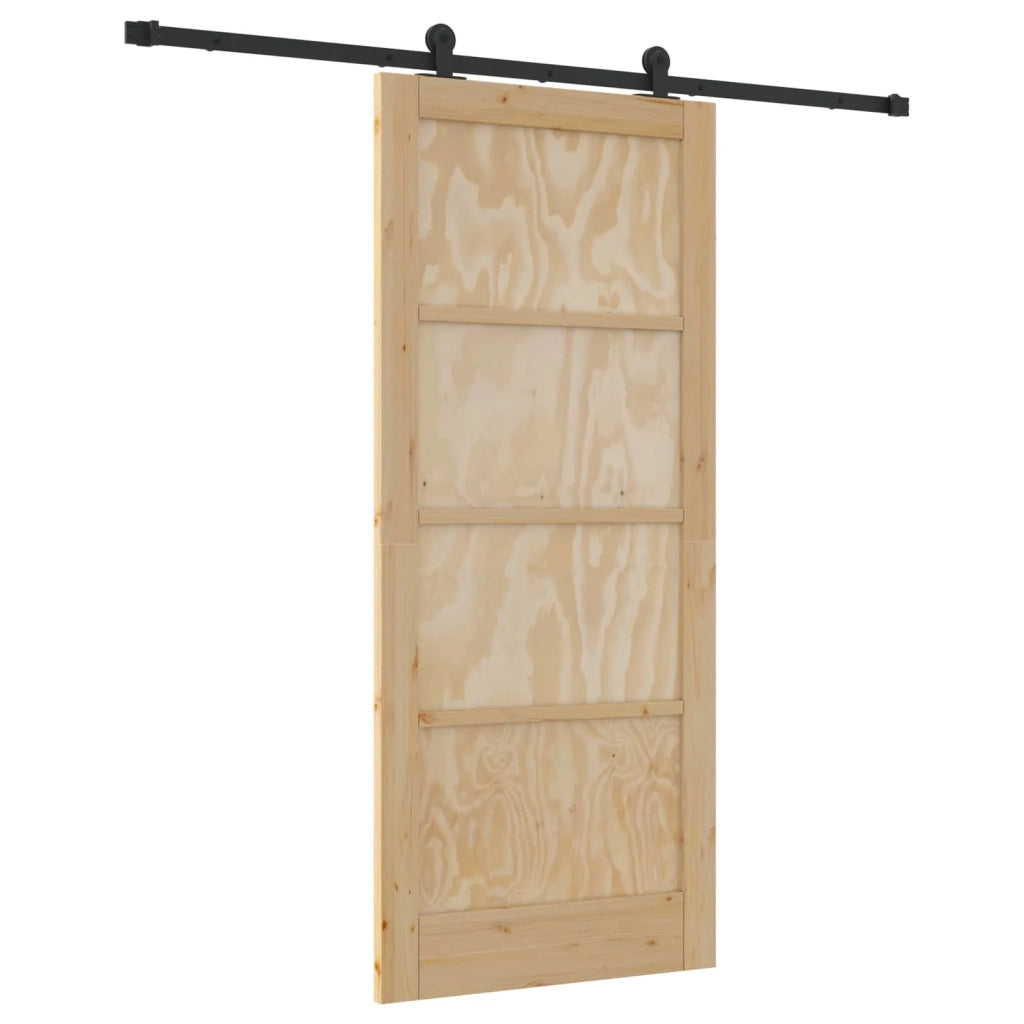 Porta scorrevole Naturale e Nero 86 x 198,5 cm 3445465