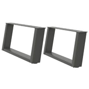 Set di 2 gambe per tavolino da caffè a forma di U antracite 60 x 31 cm stabilità regolabile design moderno 02_0057035
