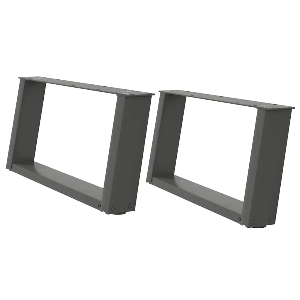 Set di 2 gambe per tavolino da caffè a forma di U antracite 60 x 31 cm stabilità regolabile design moderno 02_0057035