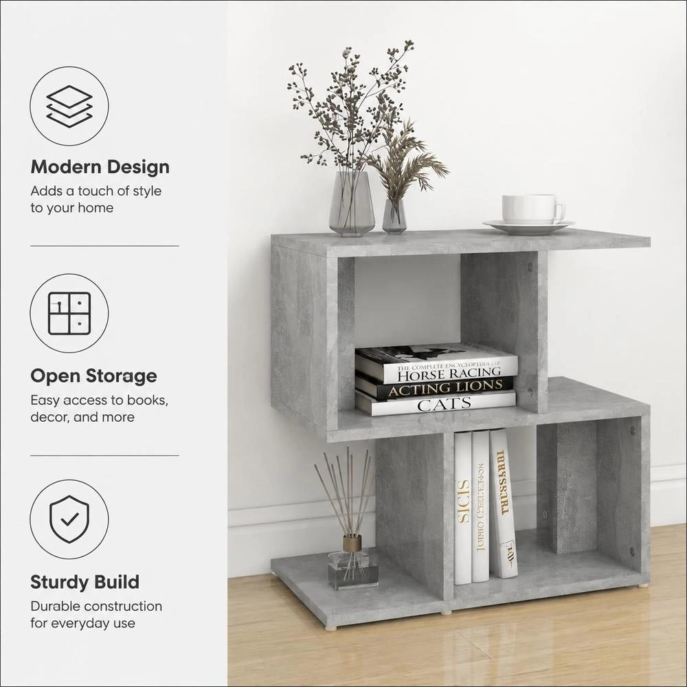 Bedside Table, Concrete Grey, 50x30x51.5 Cm, Wood-based Material