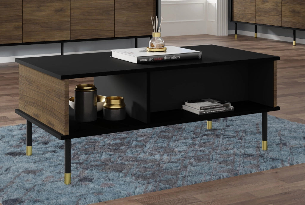 TAVOLINO SHERWOOD 110x55 NERO OPACO ROVERE CATANIA