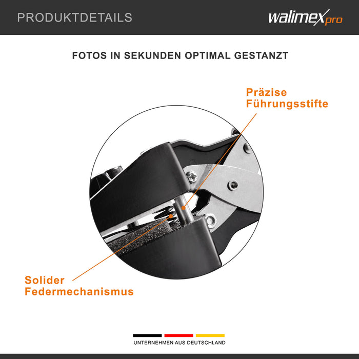 Taglierina per fototessere 50 x 50 mm, Fustellatrice manuale per taglio foto in formato fototessera, con manico ergonomico