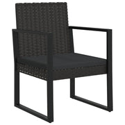 Poltrona da Giardino con Cuscino Nero in Polyrattan CFW9015321