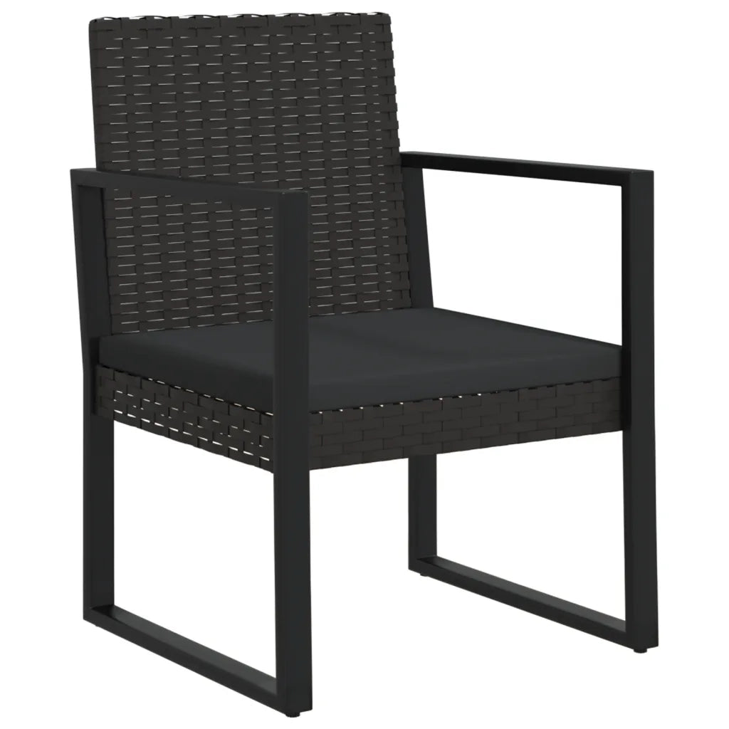 Poltrona da Giardino con Cuscino Nero in Polyrattan CFW9015321