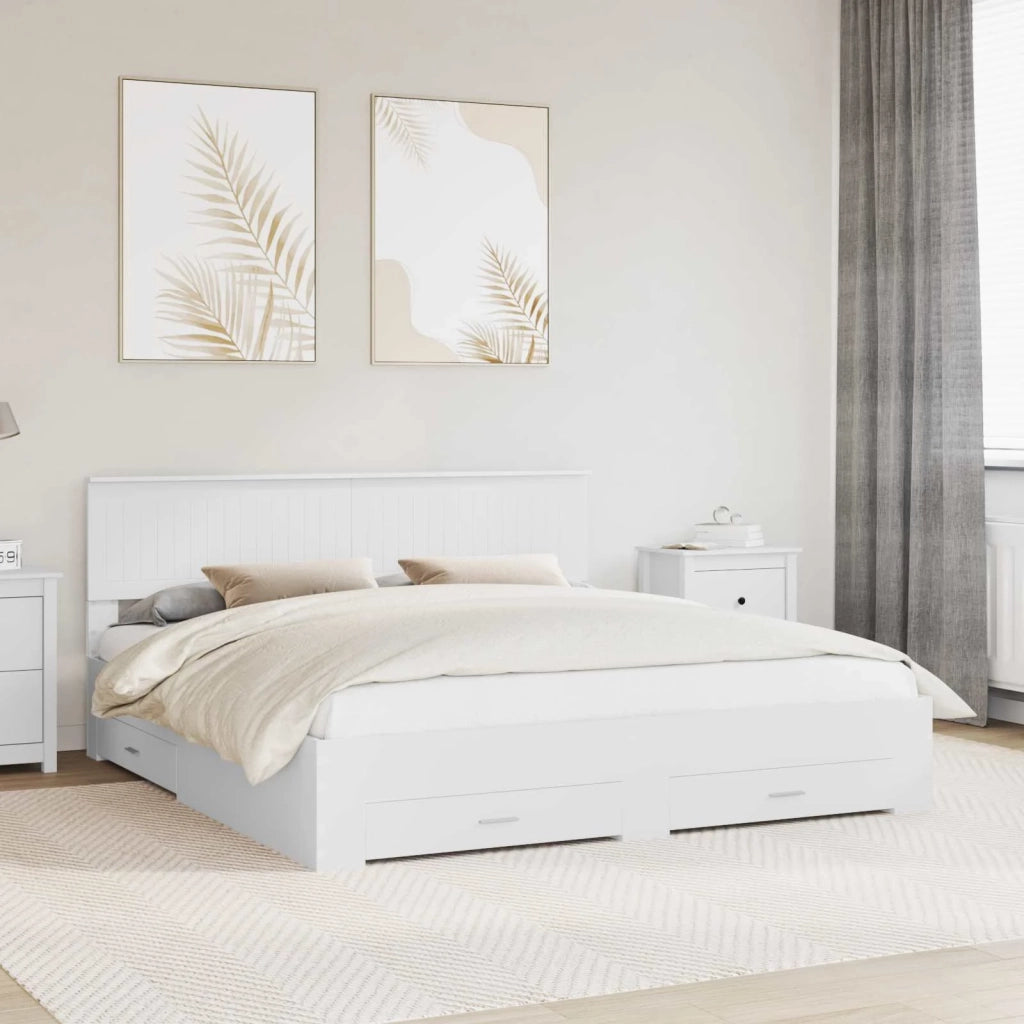 Struttura del letto Bianco 180 x 200 cm Legno multistrato 3410861