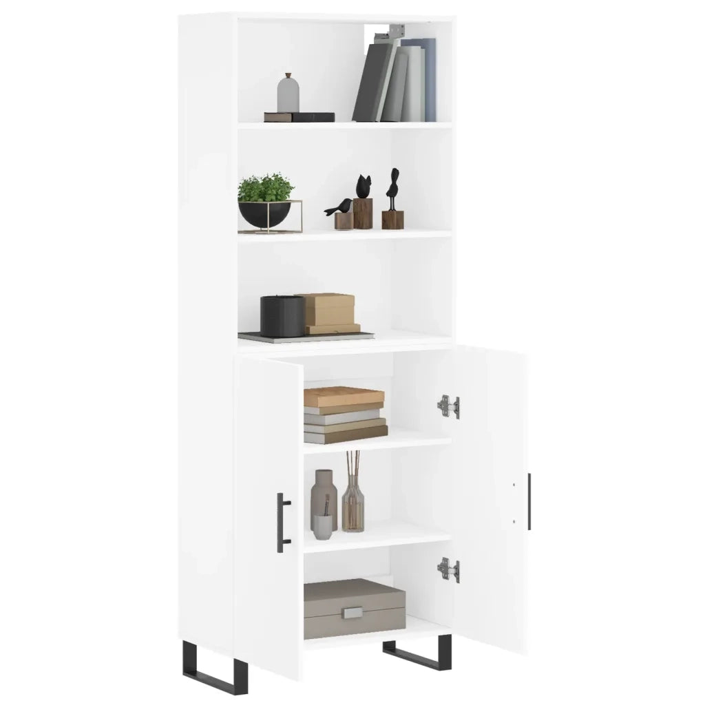 Credenza | Madia | Buffet da pranzo | Armadio da pranzo Bianca 69,5x34x180 cm in Legno Multistrato