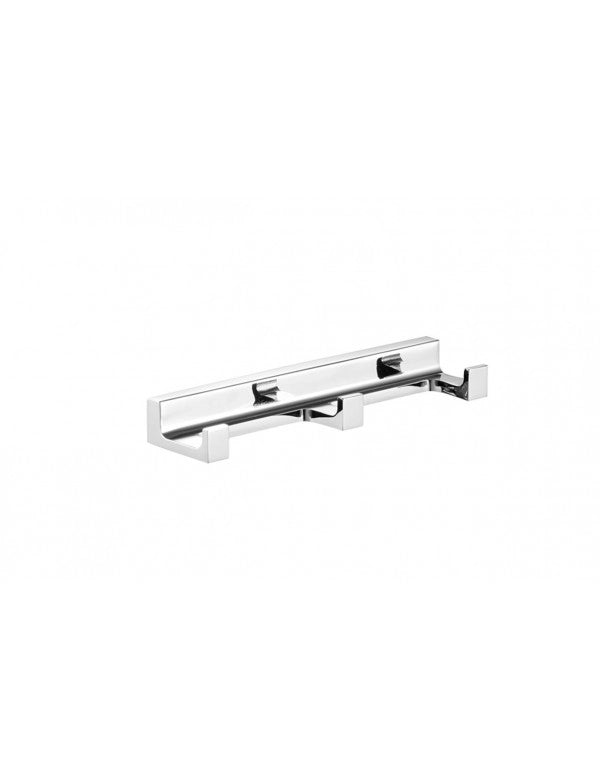 Gancio triplo cappotto NIL in ottone cromato 16x4,2x2,1 cm