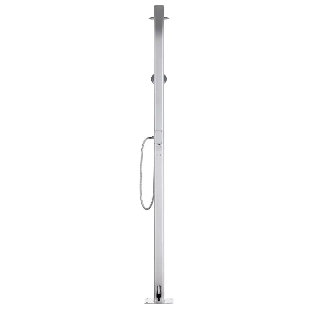 Doccia da Giardino con Base Marrone 220 cm in Alluminio CFW1868264