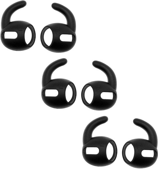 Orecchini di silicone antiscivolo - Orecchini per AirPods Pro 2019 - 3 Paia - Orecchini con supporto sicuro - Nero