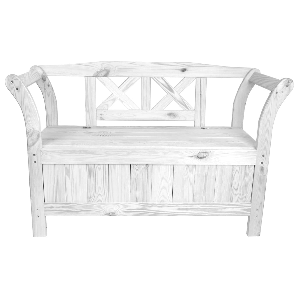 Panchina da giardino in legno KADAX con contenitore e schienale per terrazzo, 119 cm