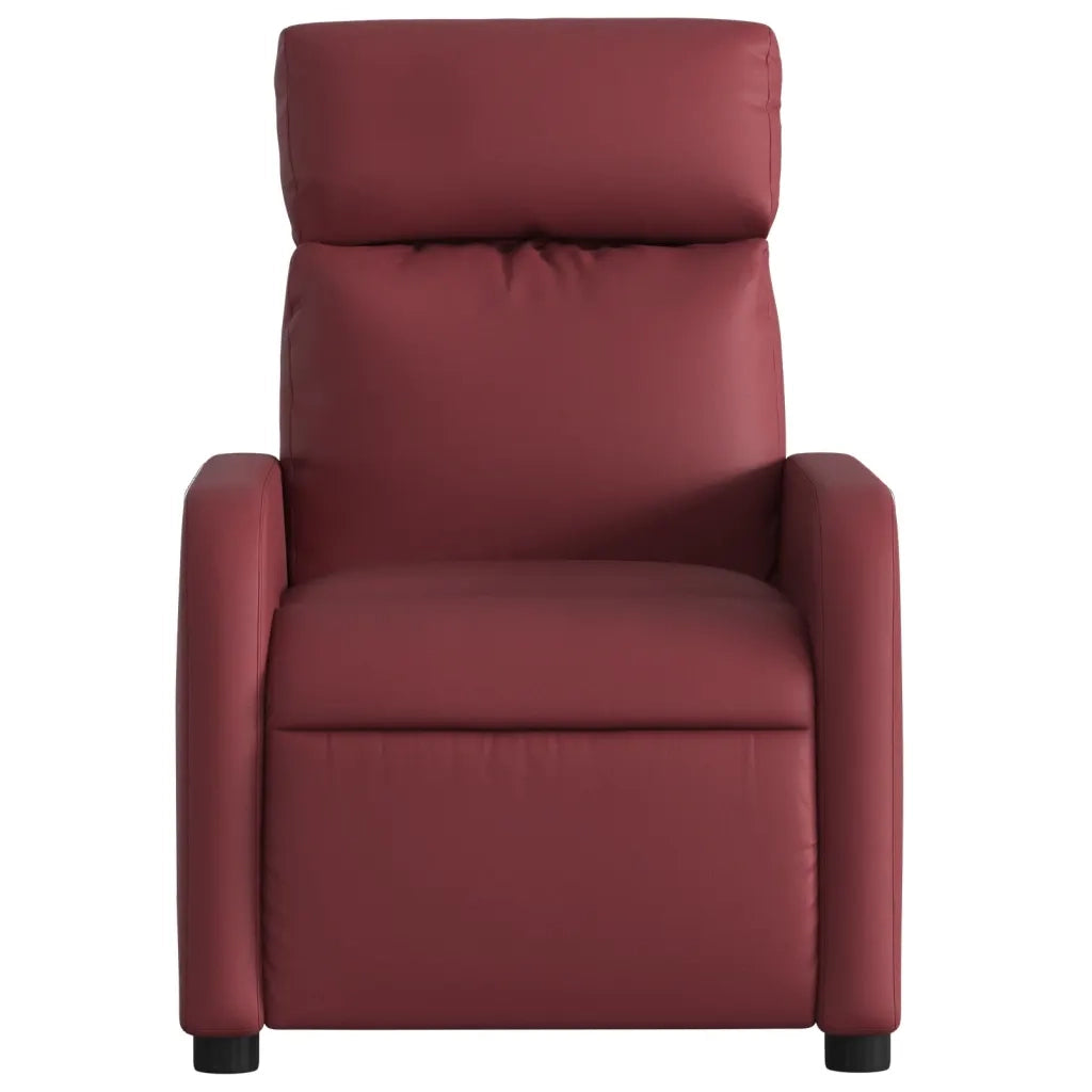 Poltrona | Sedia Relax Reclinabile Rosso Vino in Similpelle