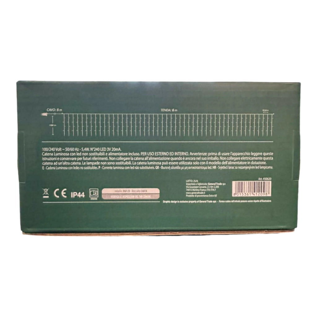 TENDA LUMINOSA 240 LED BIANCO FREDDO