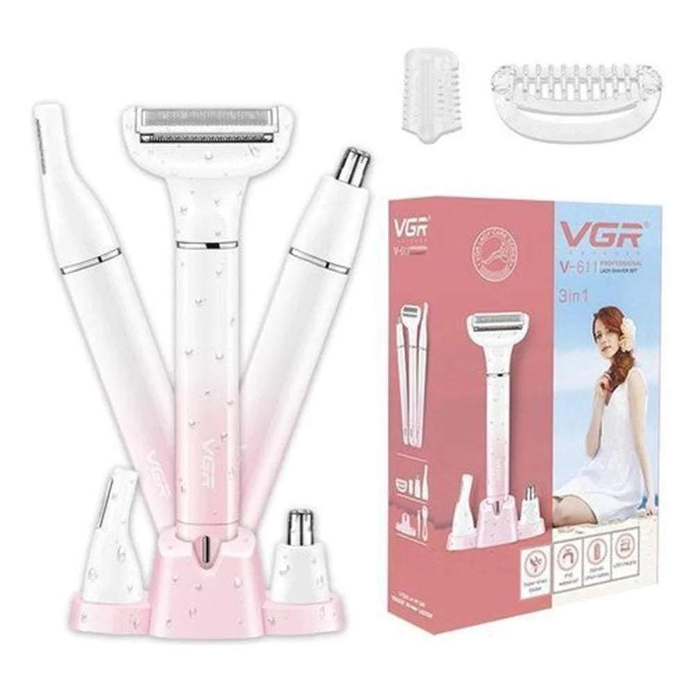 Trade Shop - Vgr V-611 Epilatore Donna Professionale Usb Pelle Liscia Accessori Precisi -