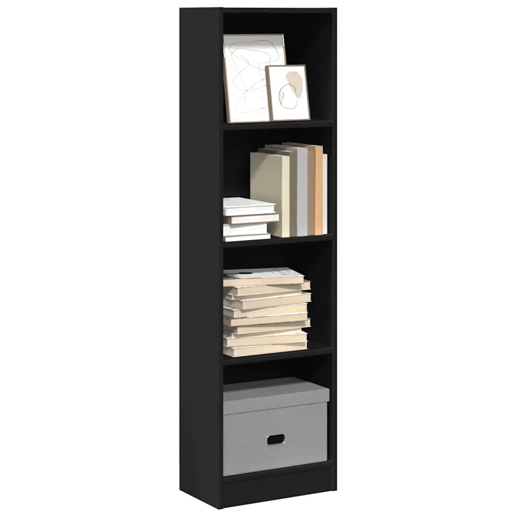 Libreria-Scaffale per Libri-Mobile di Stoccaggio Nera 40x24x143 cm in Truciolato