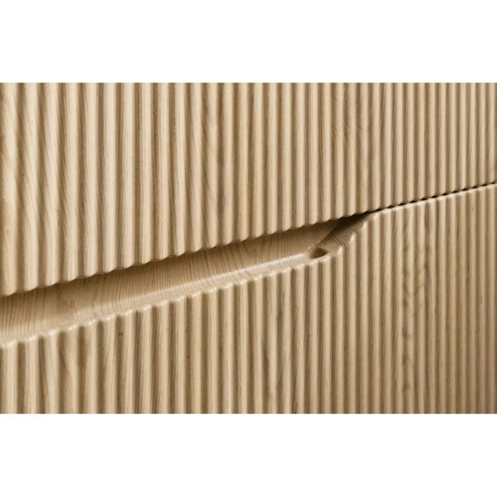 Set da bagno NATURA 60cm: mobile sottolavabo + piano per lavabo in aspetto legno chiaro scanalato verticalmente