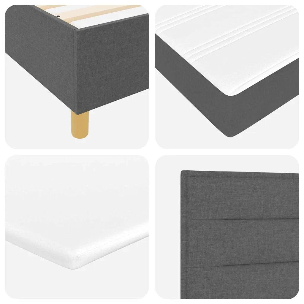 Letto a molle con materasso Grigio scuro 200 x 180 cm Tessuto 3340705