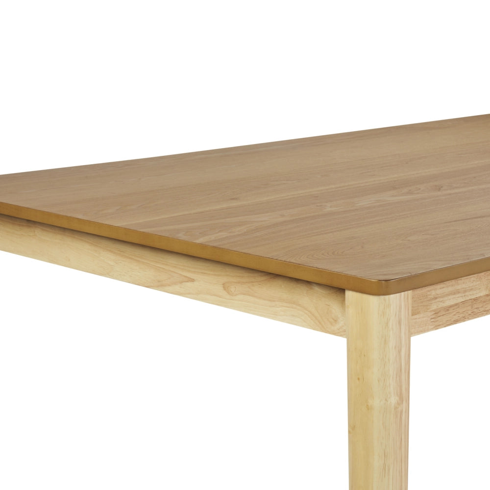 Tavolo da pranzo in legno di frassino naturale MDF gomma 200 x 100 cm Gambe in legno Piano rettangolare impiallacciato Finitura naturale