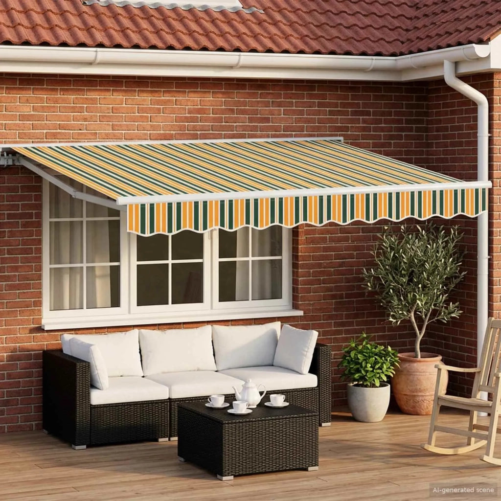 Cornice per Tenda Manuale con LED Verde, Giallo, Bianco 3 x 2 m 3420532