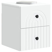 Set di 2 Comodini | Armadio da Notte | Mobiletto da notte a muro Bianco 33 x 34,5 x 40 cm