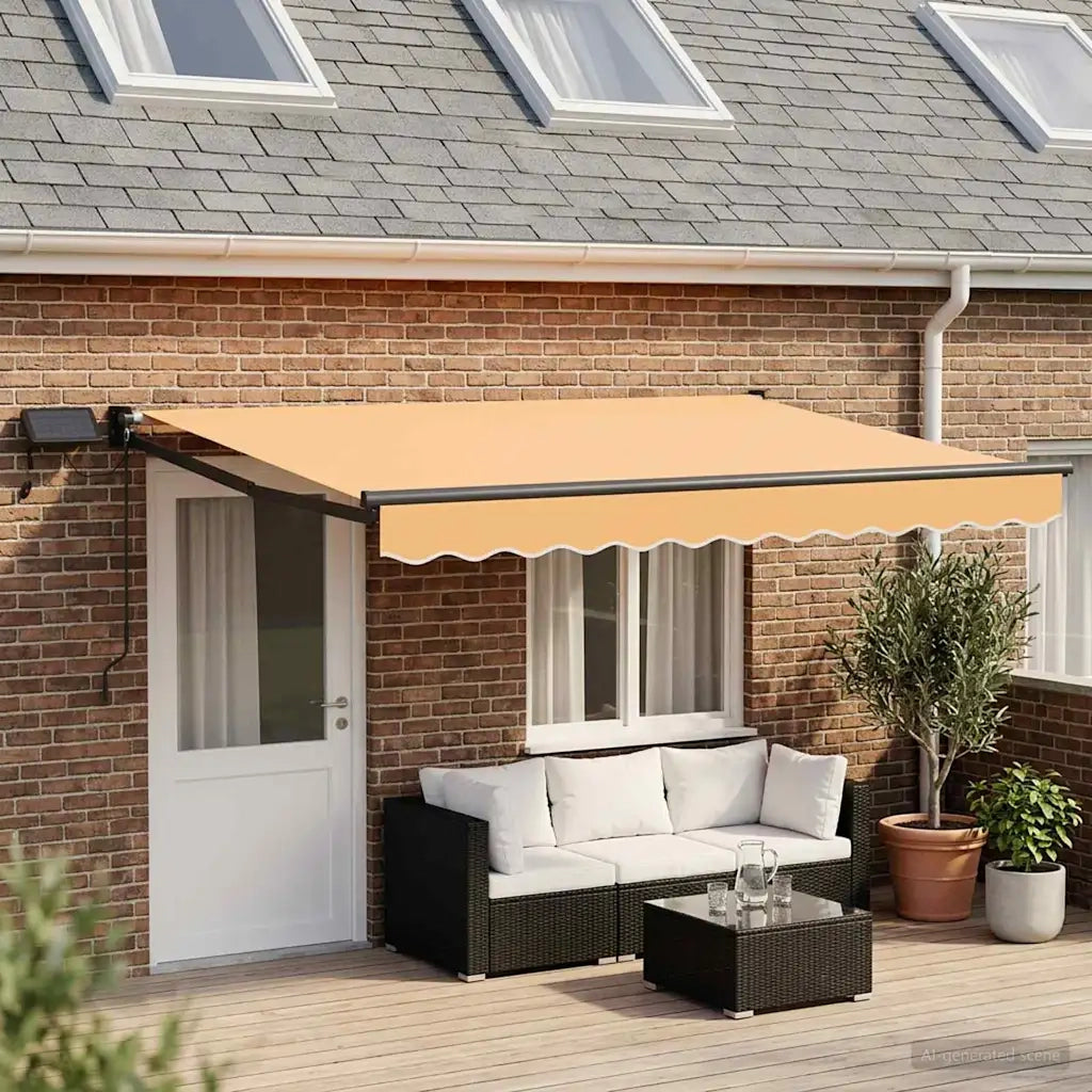 Tenda retrattile manuale con LED Sabbia 3426211