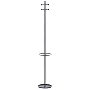 Appendiabiti in acciaio nero 180 cm, appendiabiti da terra con portombrelli, moderno per ingresso