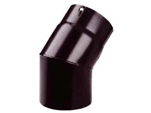 GOMITO 45  ° PORCELLANATO PER STUFE A LEGNA NERO OPACO PESANTE MM.12   EE ¸ cm.13    SAVE