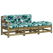 Set Divani da Giardino 3pz | Set Salotto da Giardino con Cuscini Legno Impregnato di Pino