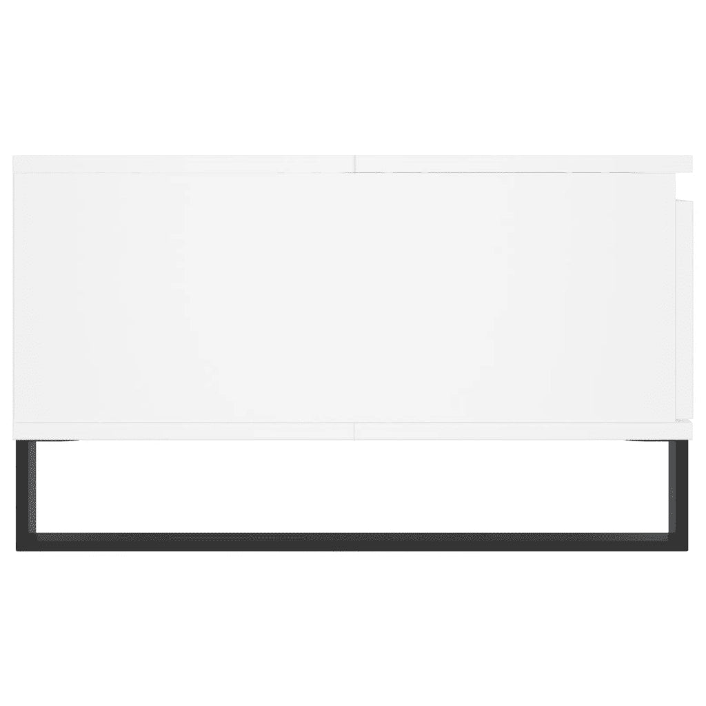 Tavolino da Salotto-Tavolino da soggiorno-Tavolo Bianco 90x60x35 cm in Legno Multistrato 115586
