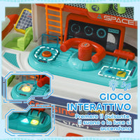 Banco da Lavoro per Bambini 21 Pezzi a Tema Spaziale con Suoni e Luci