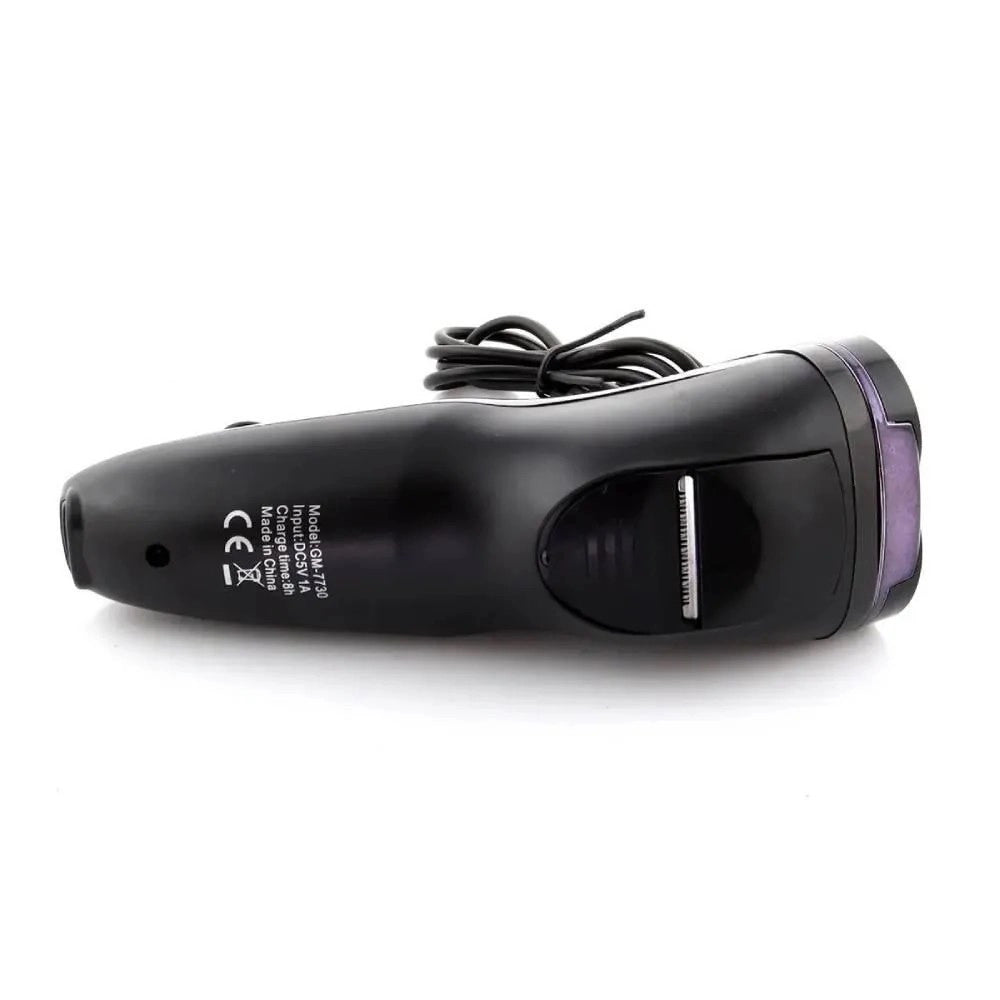 Trade Shop - Rasoio Elettrico 3 Teste Rotativo A Batteria Ricaricabile Senza Fili Uomo Gm-7730 -