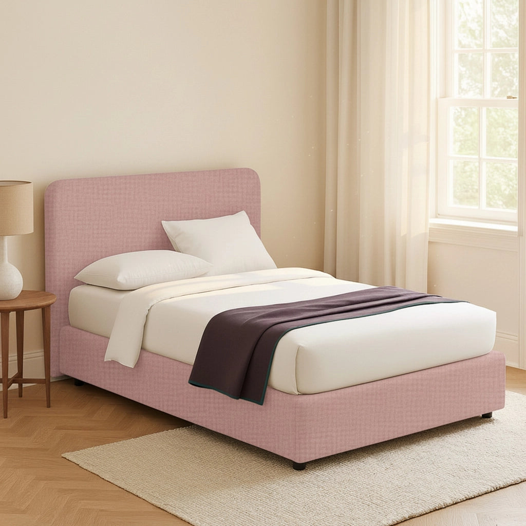 Bury, Letto Matrimoniale Sfoderabile Made in Italy, Rosa