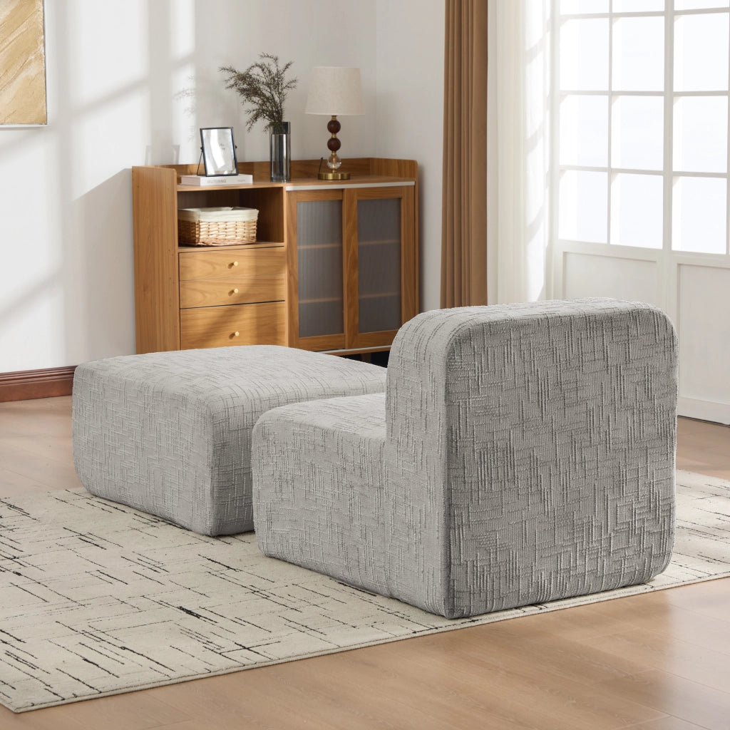 Poltrona reclinabile, poltrona modulare, tessuto chenille, schiuma ad alta elasticit¨¤ 30D, grigio