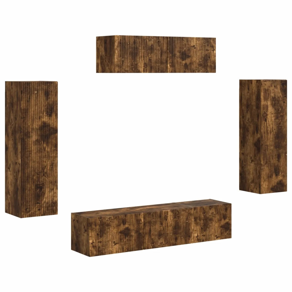 Mobile TV-Credenza per TV 5 pcs Rovere fum¨¦