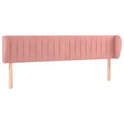 Testiera | Testata ad Orecchio Rosa 203x23x78/88 cm in Velluto