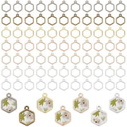 Hanger per Bezel 112 pezzi - 6 lobi - aperto all'indietro - charms - creazione di gioielli DIY - 20x15mm - 7 colori