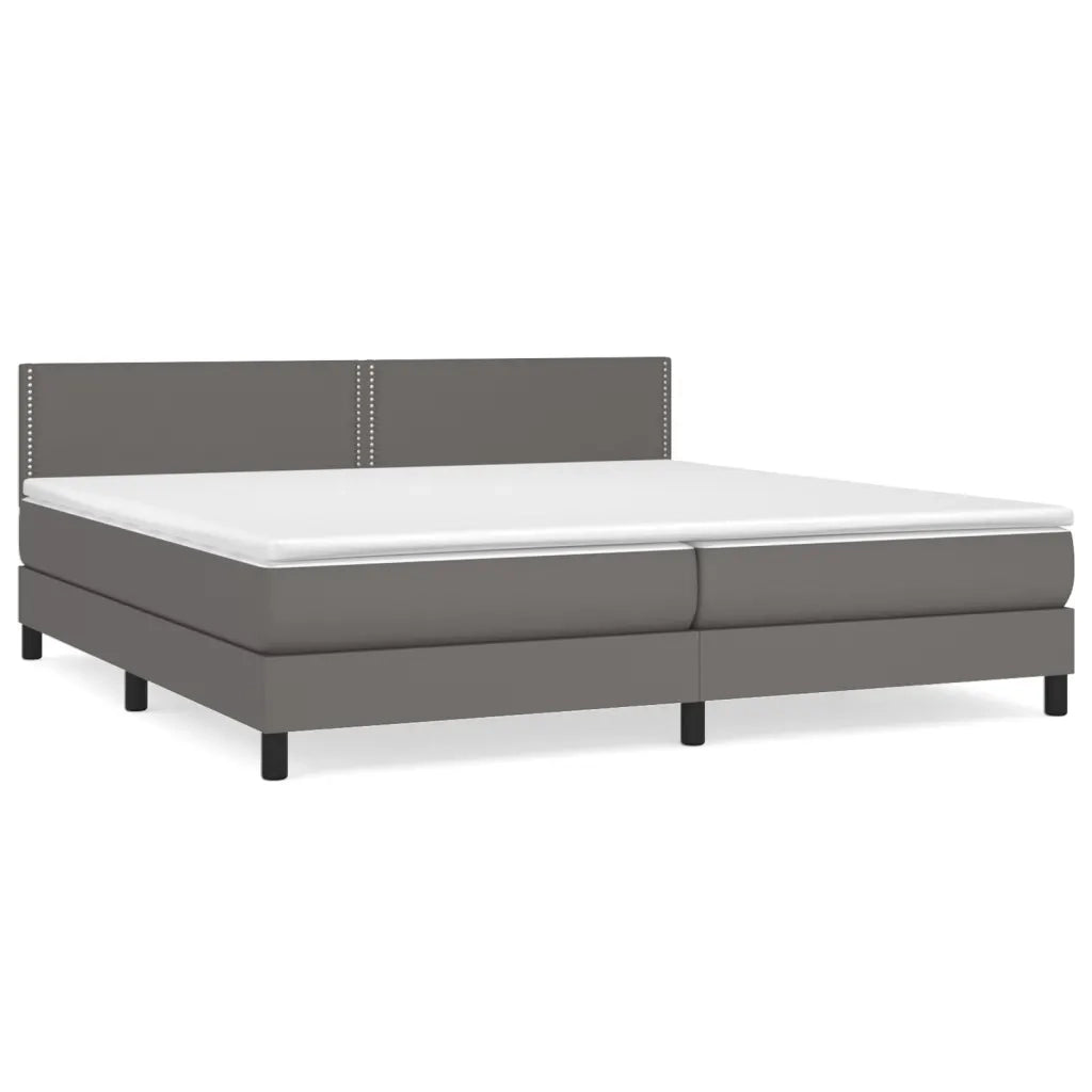 Giroletto a Molle con Materasso Grgio 200x200 cm in Similpelle 3141087
