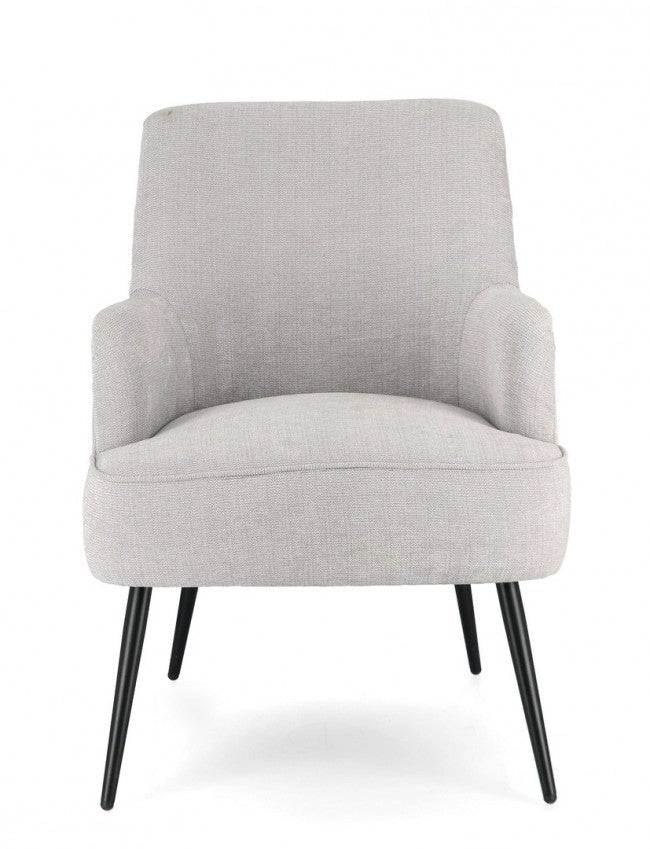 Poltrona Soggiorno 60x67x79 cm Adeline in Tessuto Grigio Chiaro