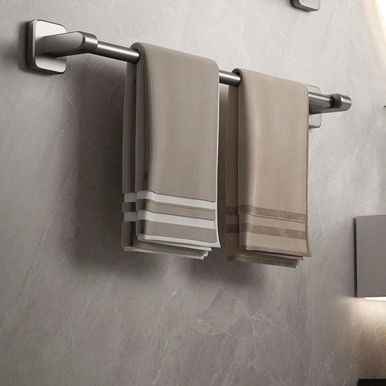 Sostegno per asciugamano, appoggio asciugamano per bagno, fissaggio a parete, asciugamano adesivo per bagno, decorazione moderna per la casa, sostegno per asciugamano, stantuffa singola grigia (grigia, 40 cm)
