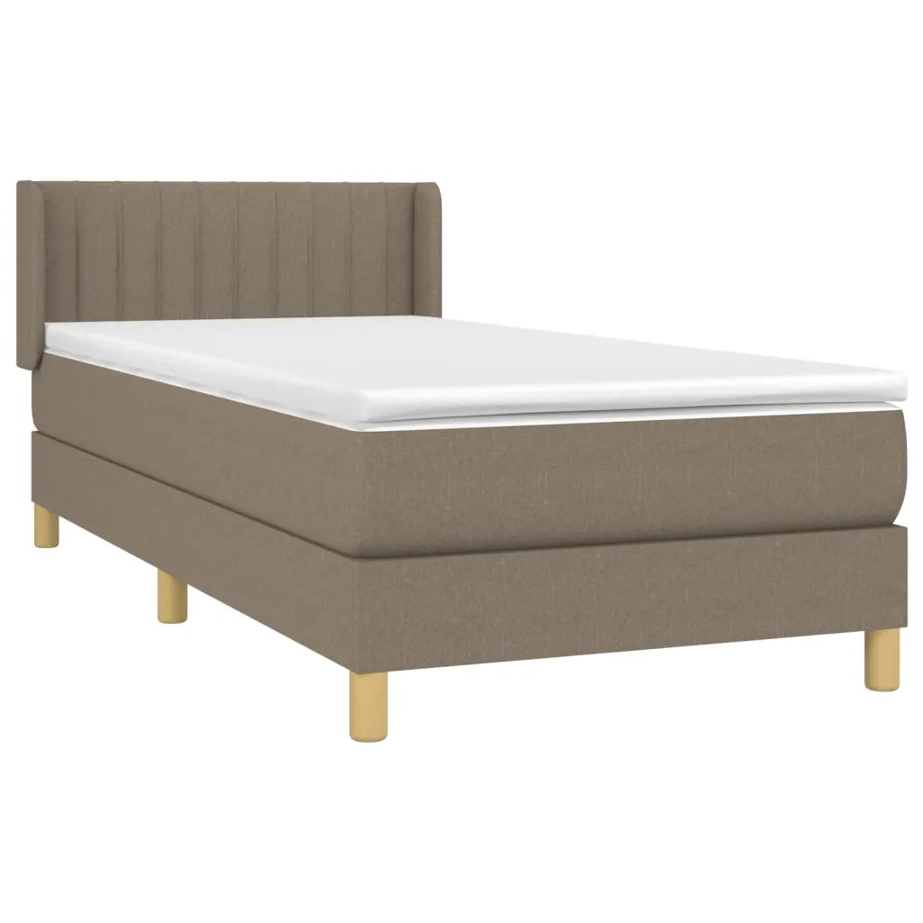 Giroletto a Molle con Materasso-Struttura Letto Tortora 90x200 cm inTessuto 376140