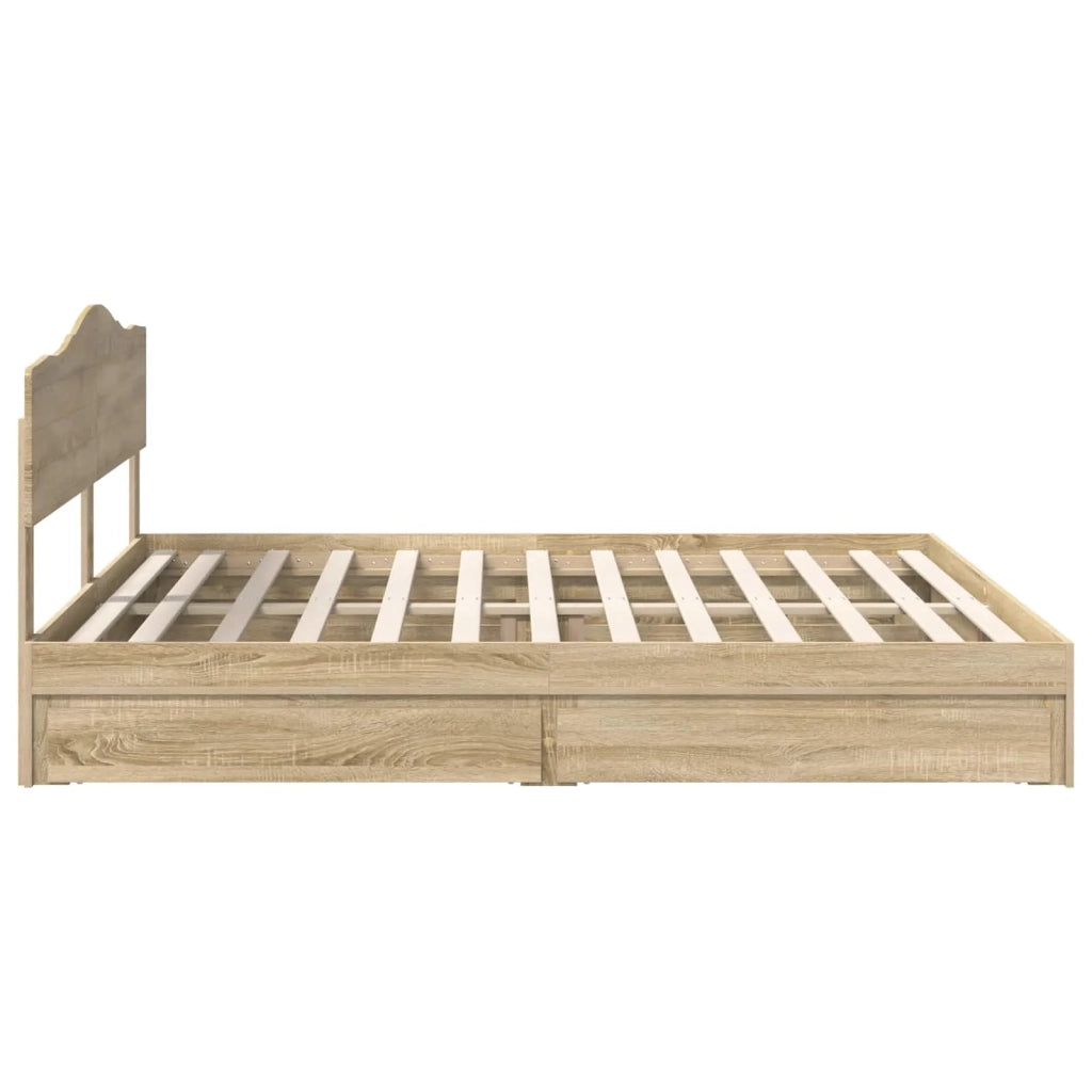 Letto con Contenitore con testiera Rovere Sonoma 180 x 200 cm 3413070