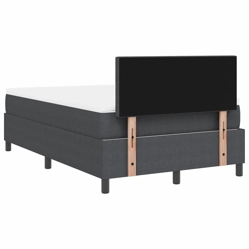Letto a molle con testiera Grigio Scuro e Bianco 120 x 200 cm 3337508