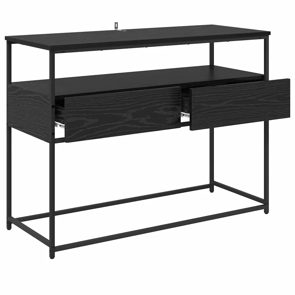 Tavolo consolle Rovere Nero 100 x 40 x 75 cm Legno multistrato 882229