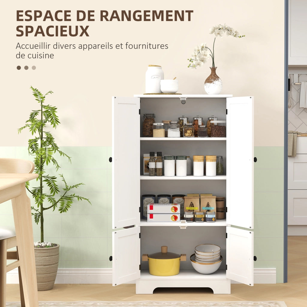 Armadio da cucina con ante e ripiani regolabili ¨C zephmum ¨C bianco 58.2x30x123 cm